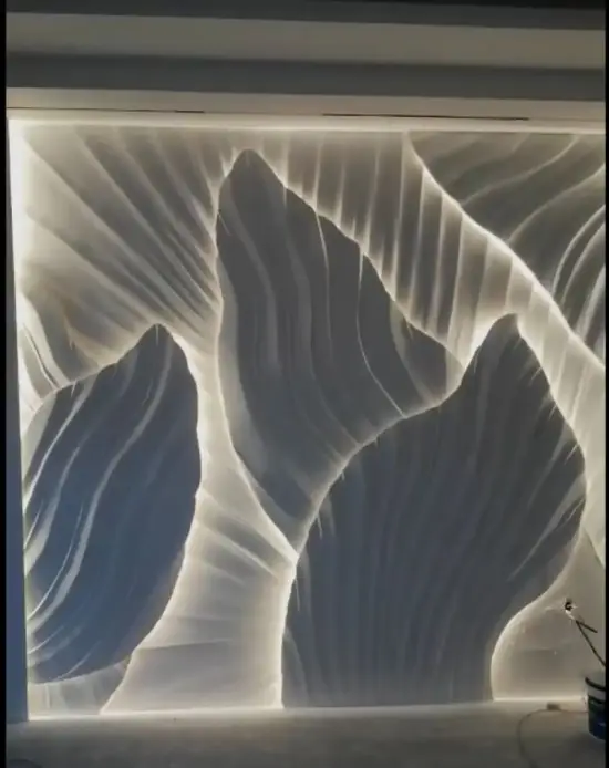 Mountain layer stone wall carving by EarthStona